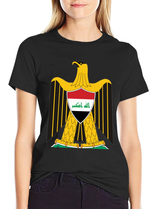 Iraq Flag Eagle Graphic Tee - Black