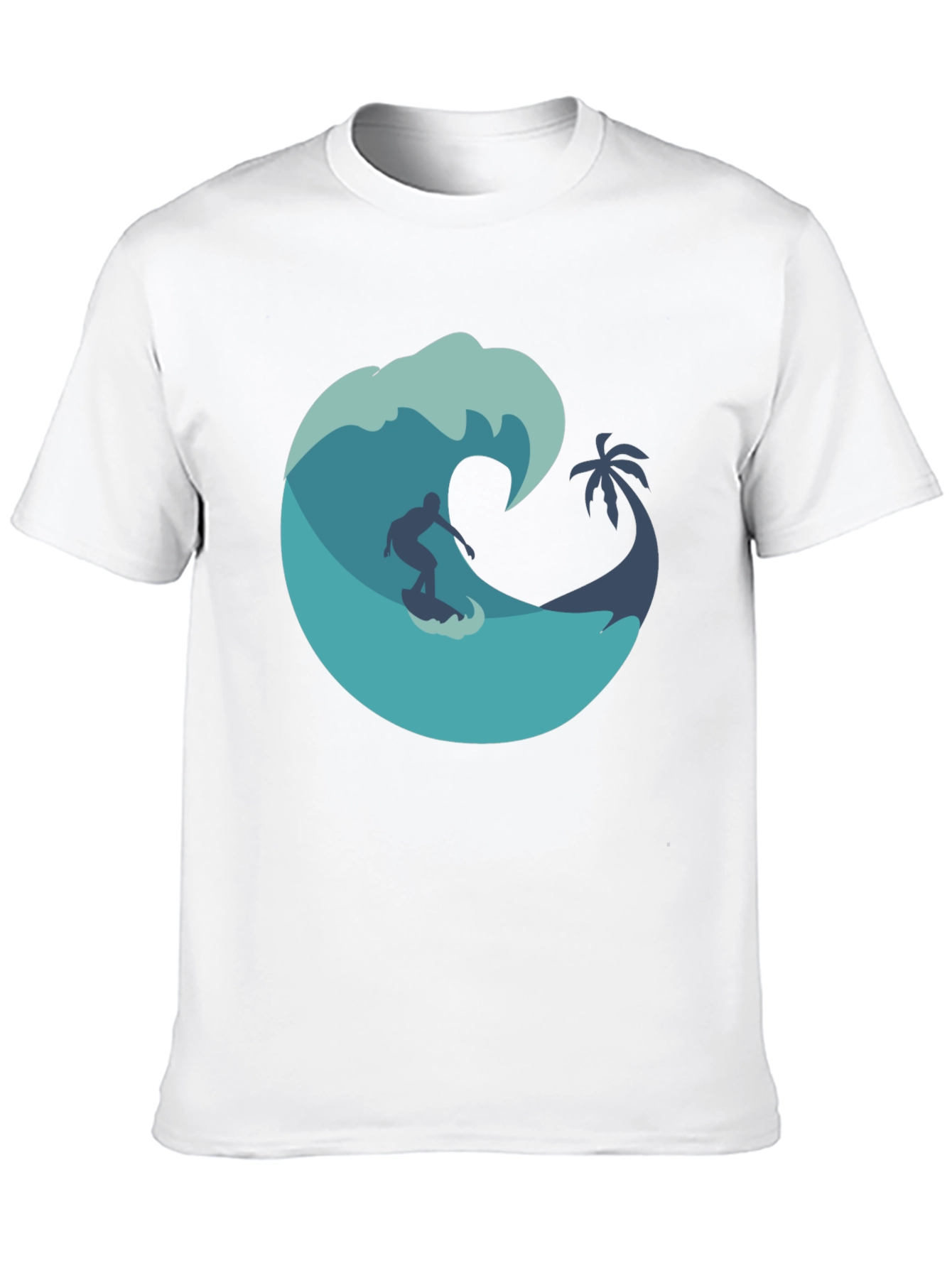 Surfer Wave Graphic Black T-Shirt