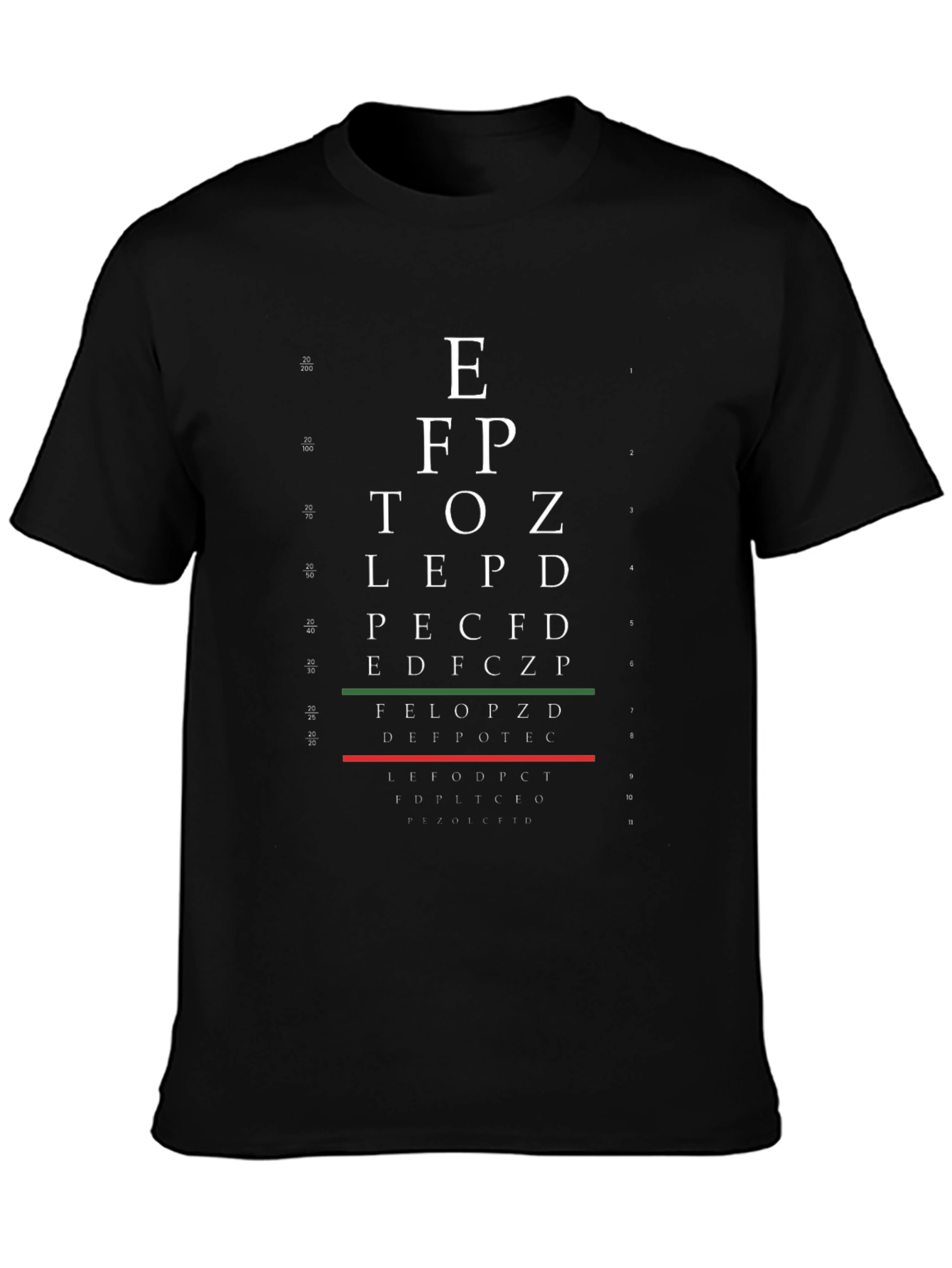 Eye Test Chart T-Shirt - Vision Exam Graphic Tee