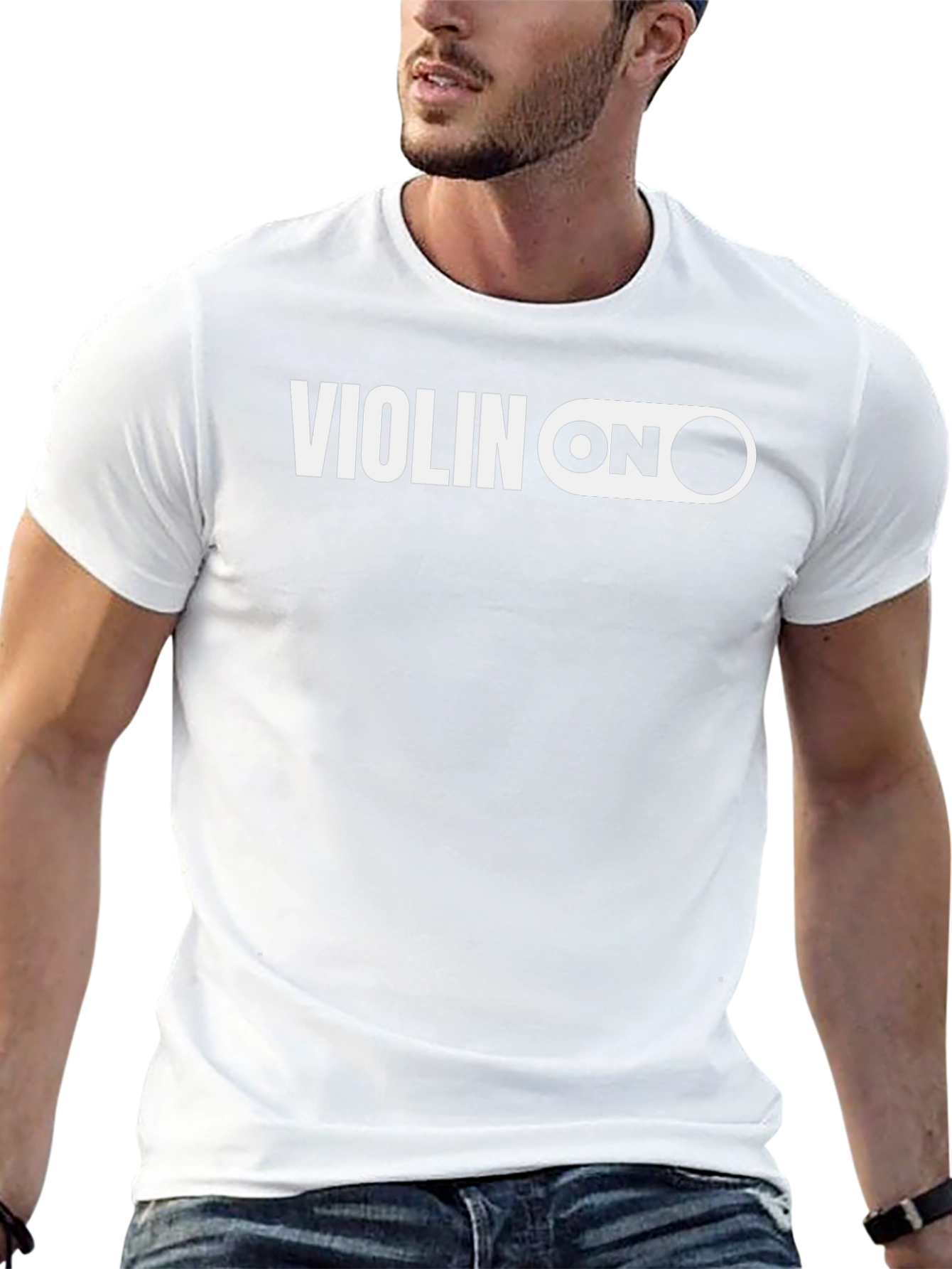 Violin ON Graphic Tee - Musicians Humor T-Shirt