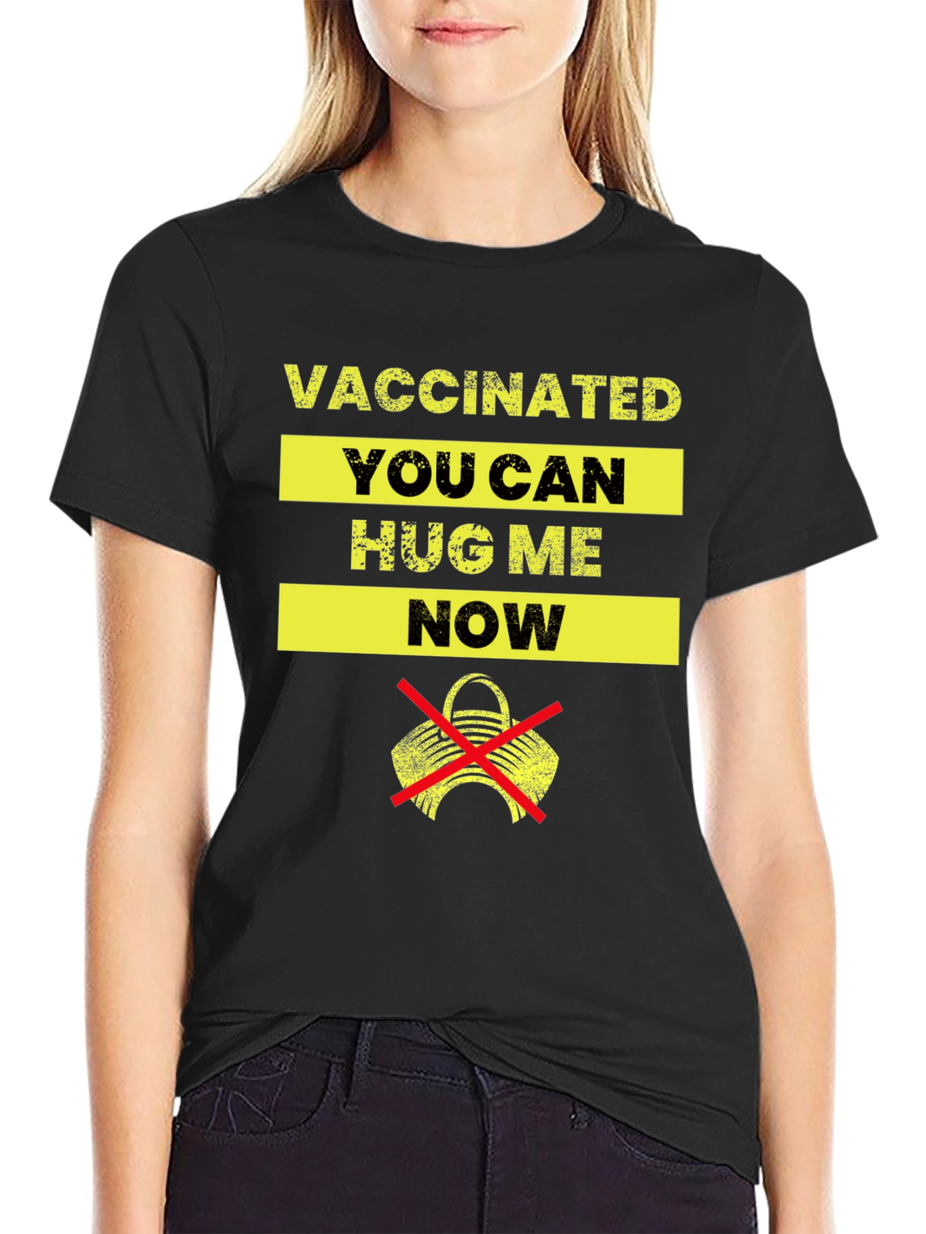 Vaccinated Hug Me Now Graphic T-Shirt