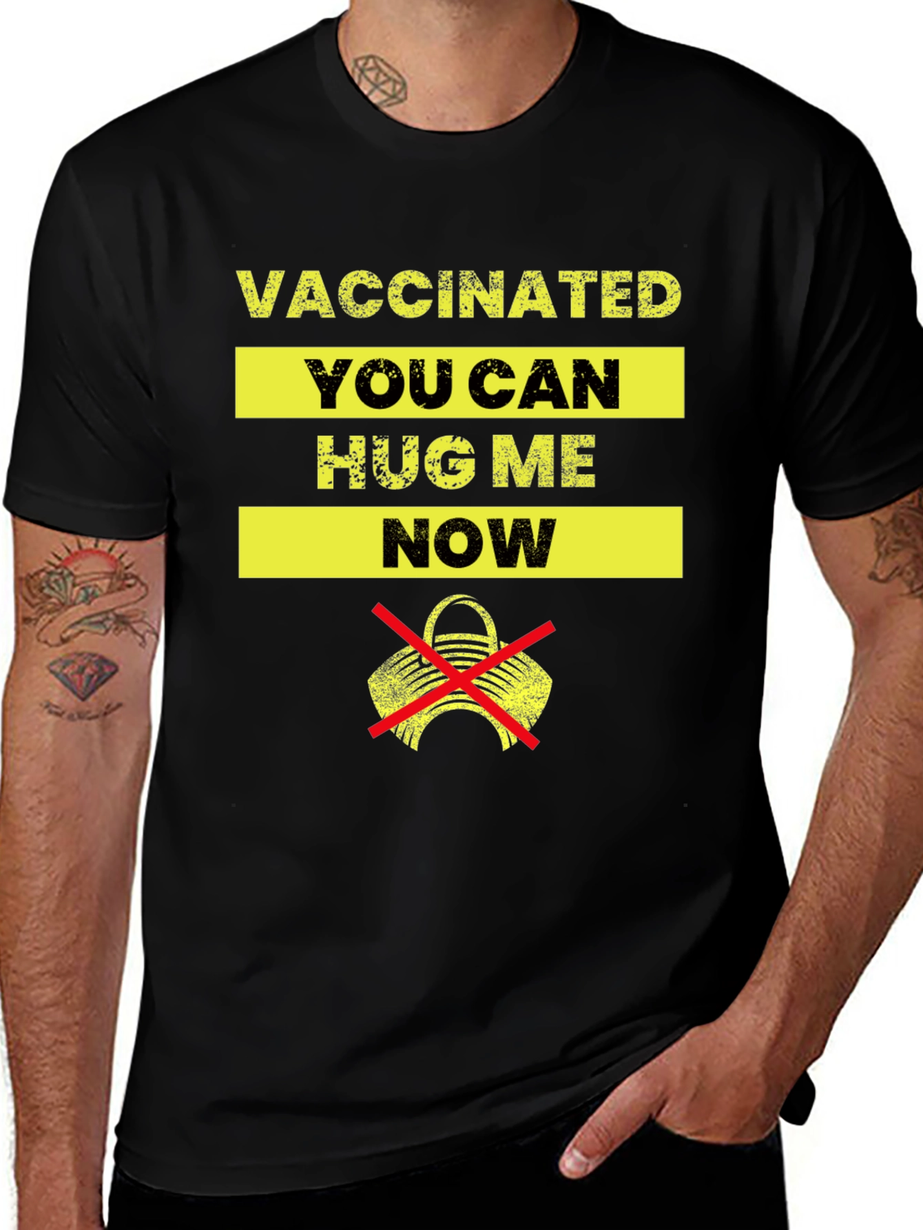 Vaccinated Hug Me Now Graphic T-Shirt