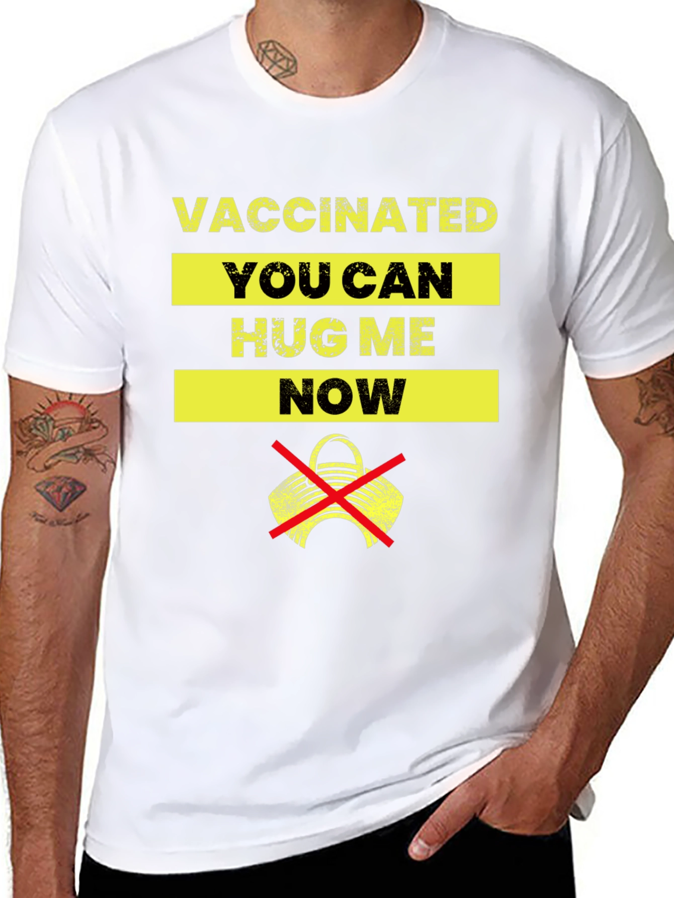 Vaccinated Hug Me Now Graphic T-Shirt