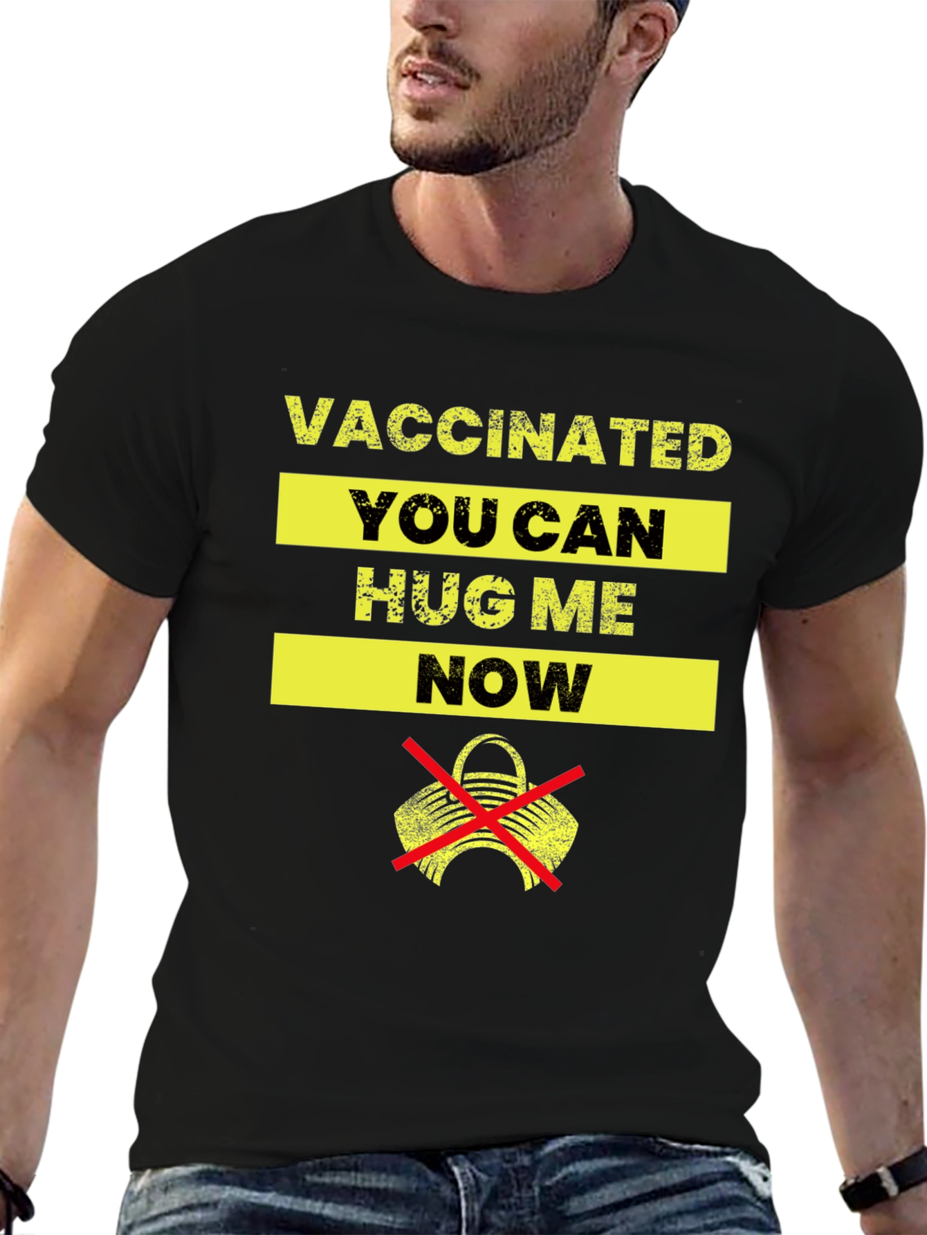 Vaccinated Hug Me Now Graphic T-Shirt
