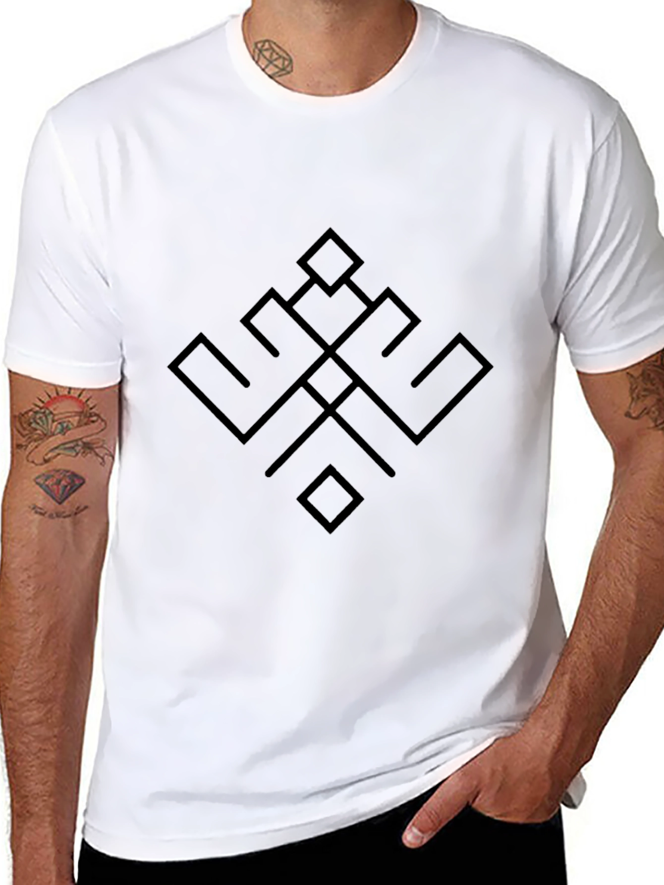 Geometric Symbol Black T-Shirt