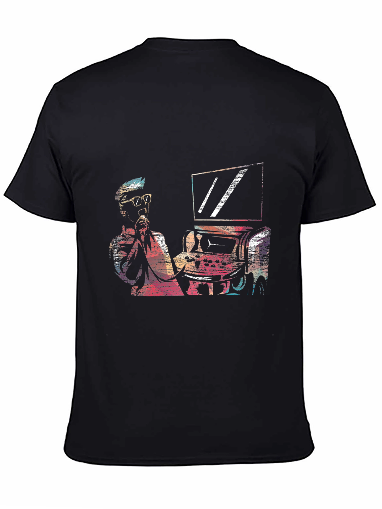 Retro Gamer Graphic Tee - Black Cotton T-Shirt