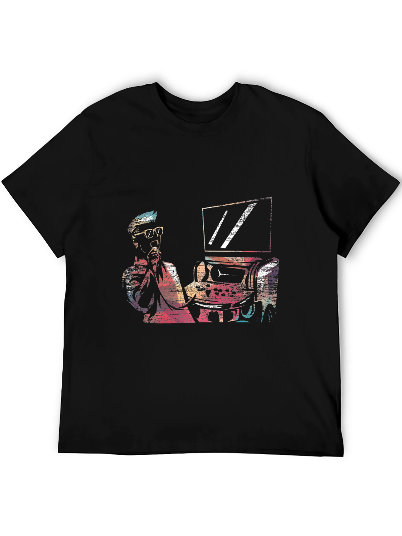 Retro Gamer Graphic Tee - Black Cotton T-Shirt