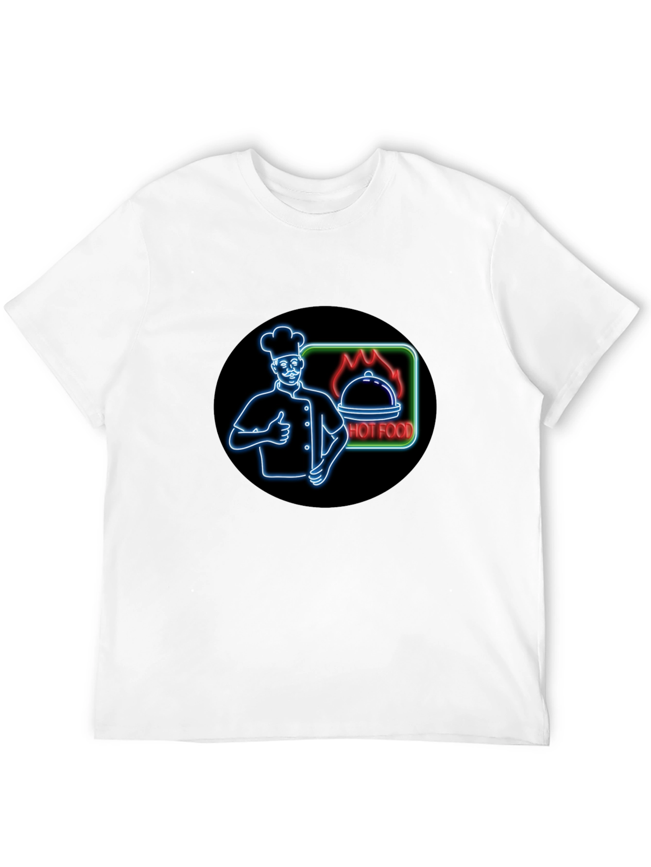 Hot Food Chef Graphic Black T-Shirt