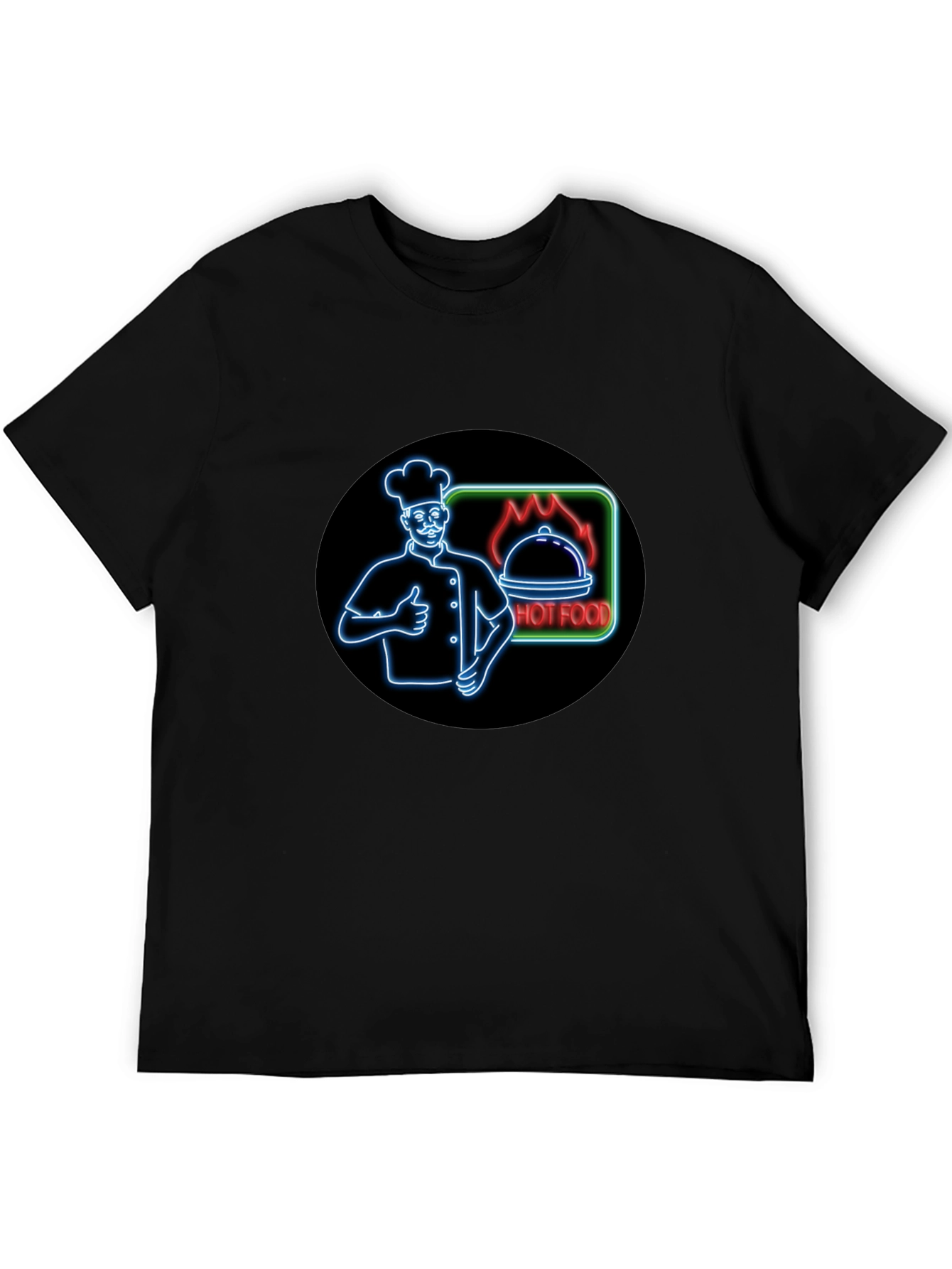 Hot Food Chef Graphic Black T-Shirt