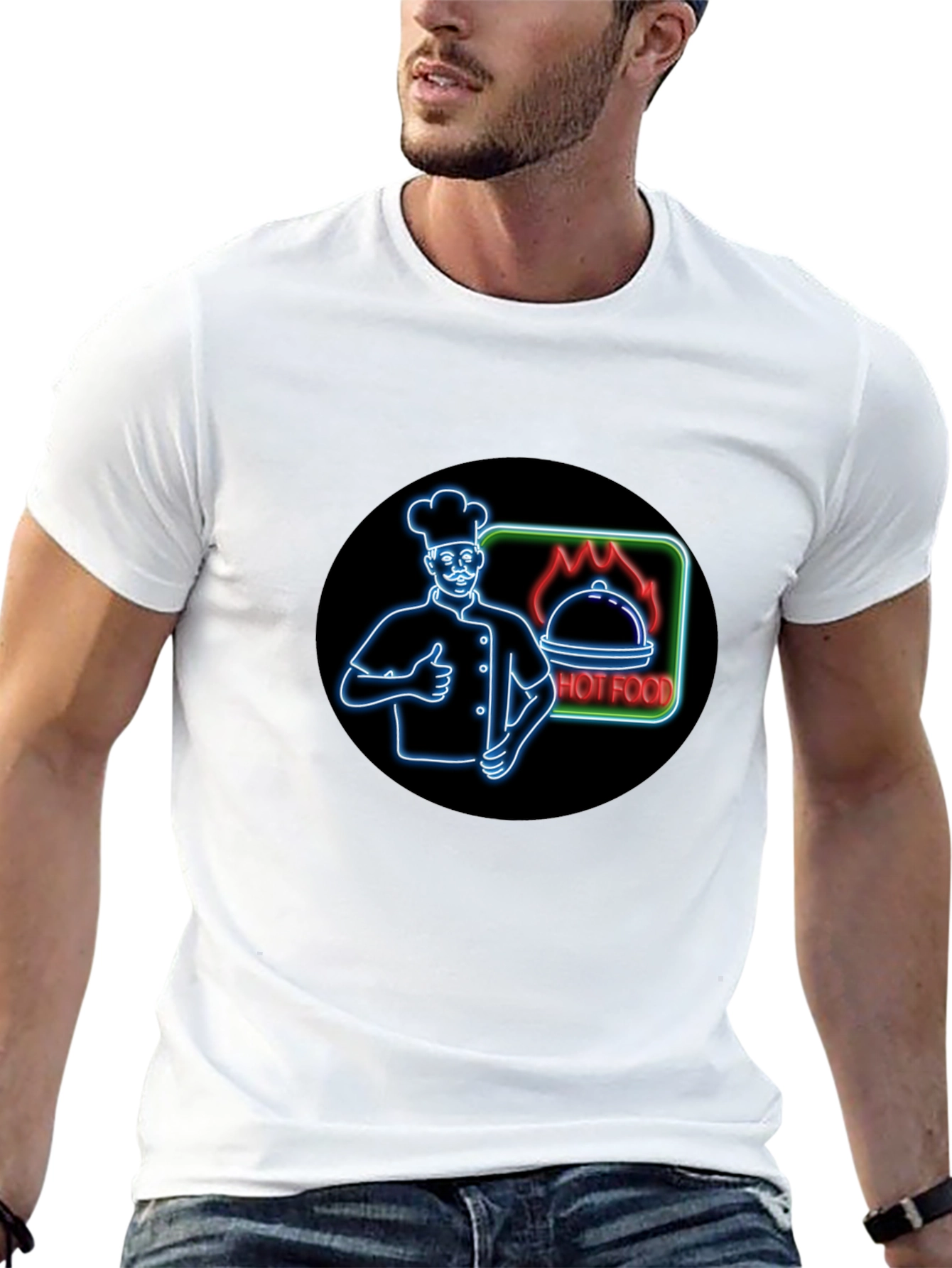 Hot Food Chef Graphic Black T-Shirt