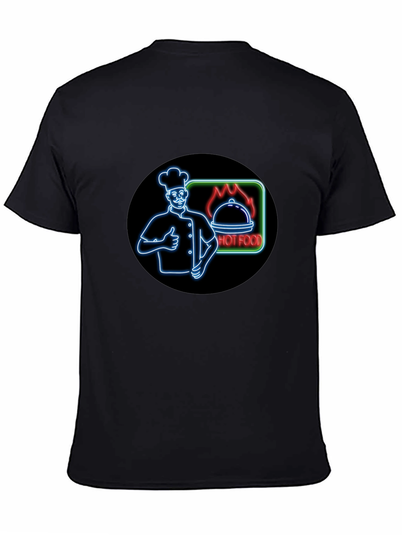 Hot Food Chef Graphic Black T-Shirt