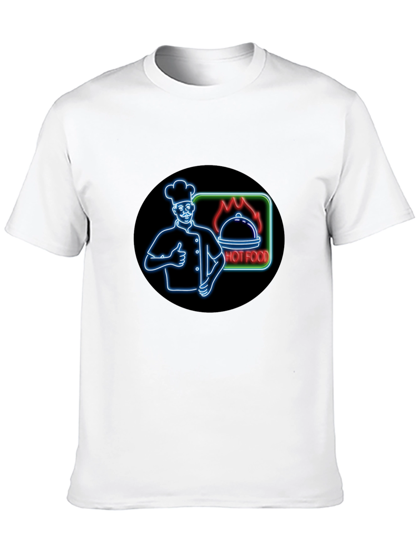 Hot Food Chef Graphic Black T-Shirt