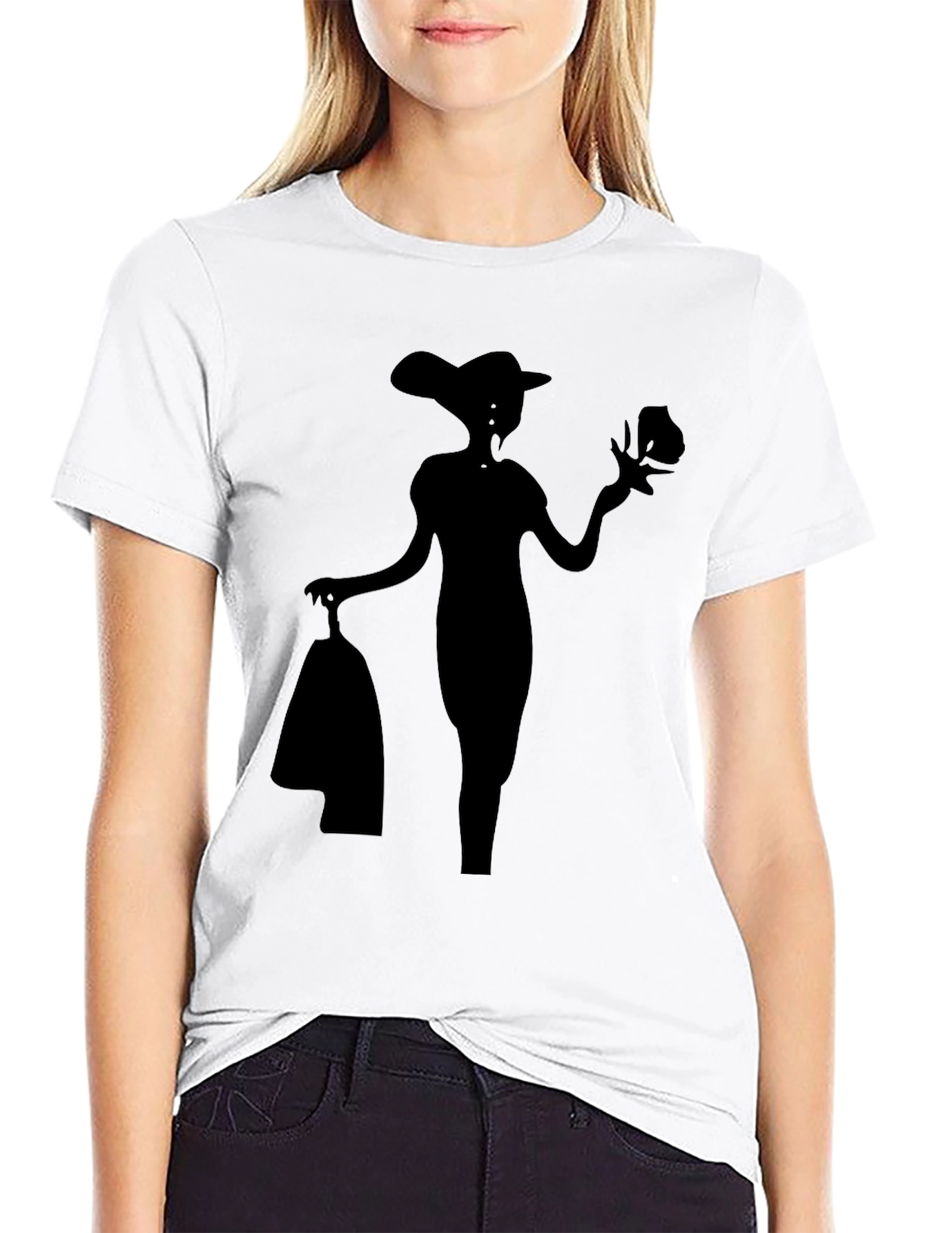 Silhouette Figure Graphic Black T-Shirt