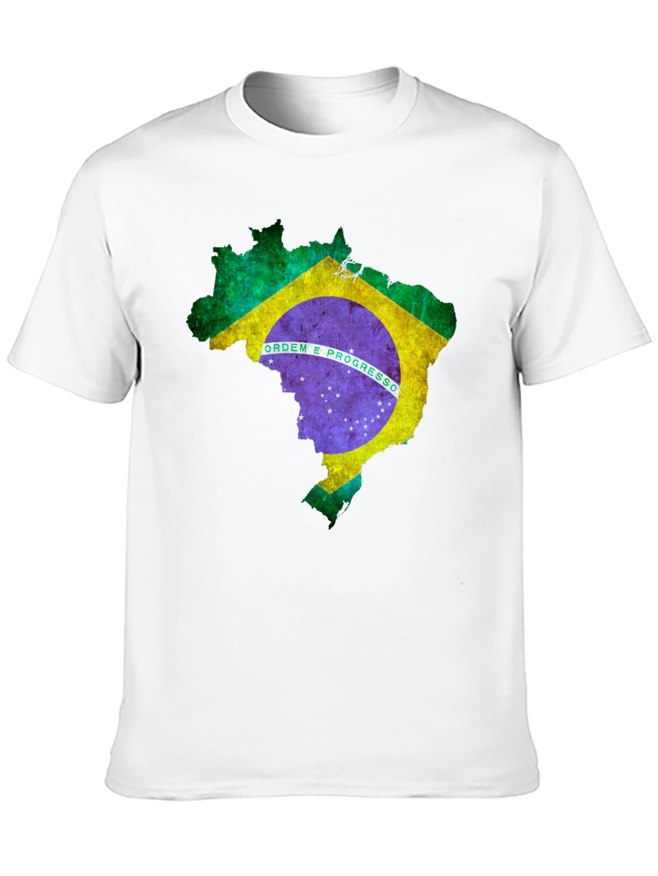 Brazil Flag Map Graphic T-Shirt - Black