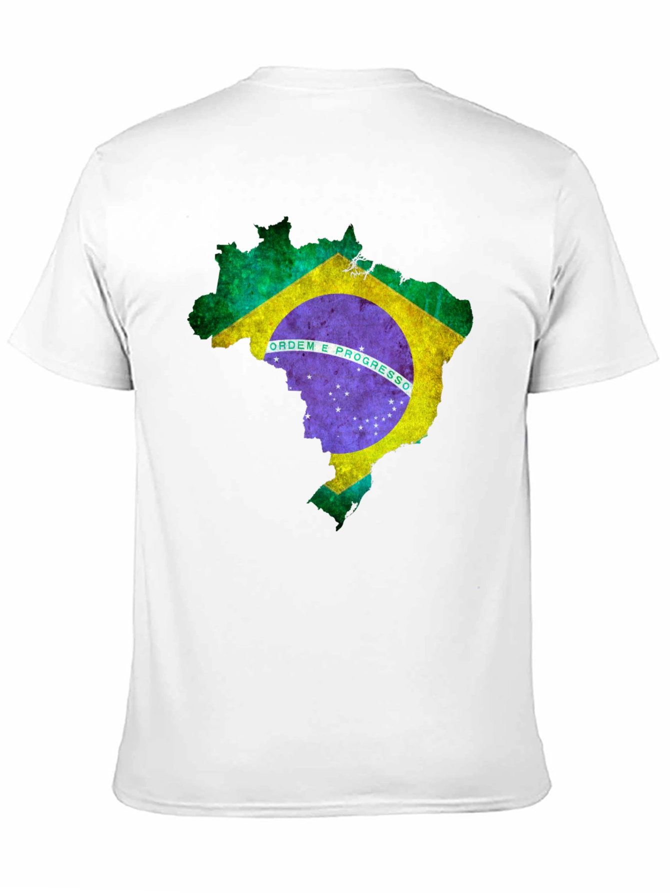 Brazil Flag Map Graphic T-Shirt - Black
