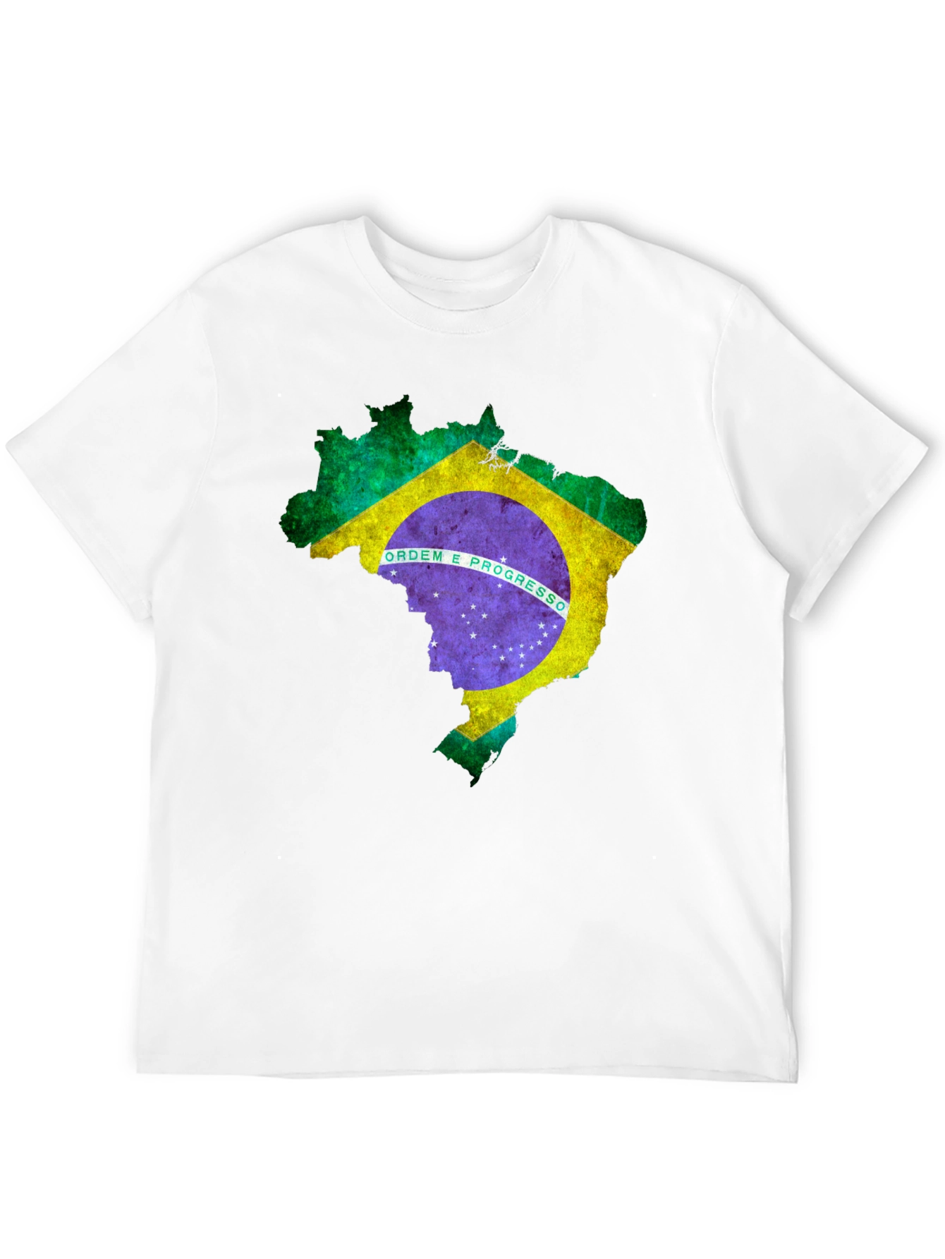 Brazil Flag Map Graphic T-Shirt - Black