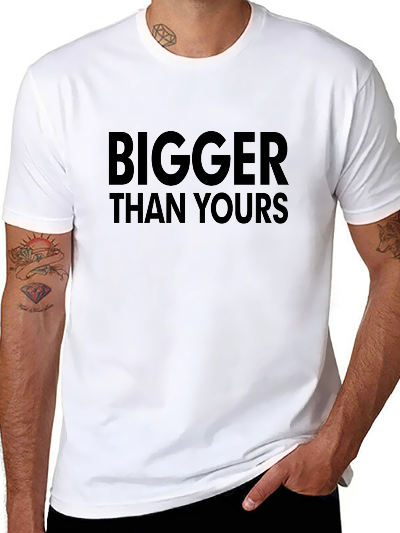 Bigger Than Yours Graphic Black T-Shirt