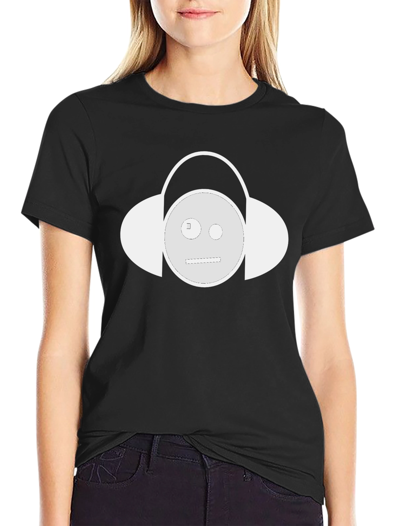 Cool Headphone Smiley Face Graphic T-Shirt