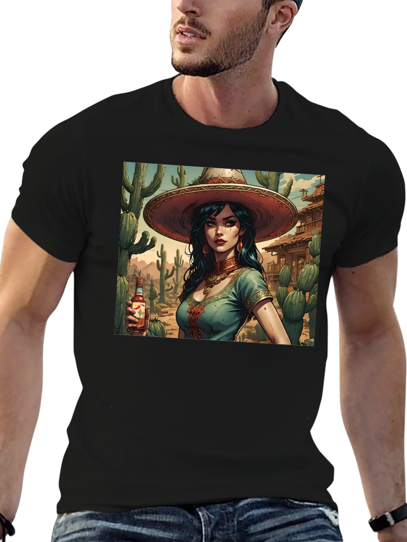 Latina Desert Queen Graphic Tee - Black