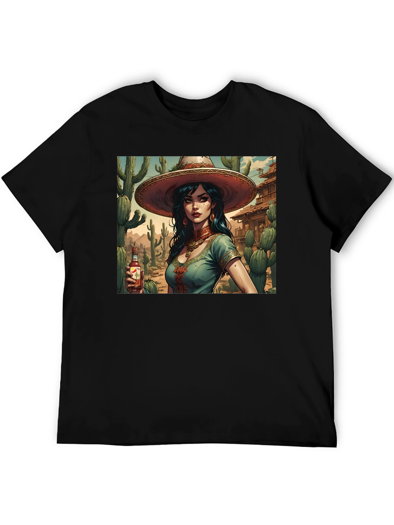 Latina Desert Queen Graphic Tee - Black
