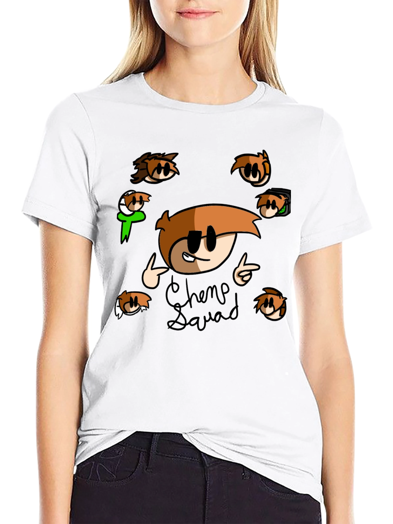 Chemp Squad Graphic Tee - Black Cotton T-Shirt