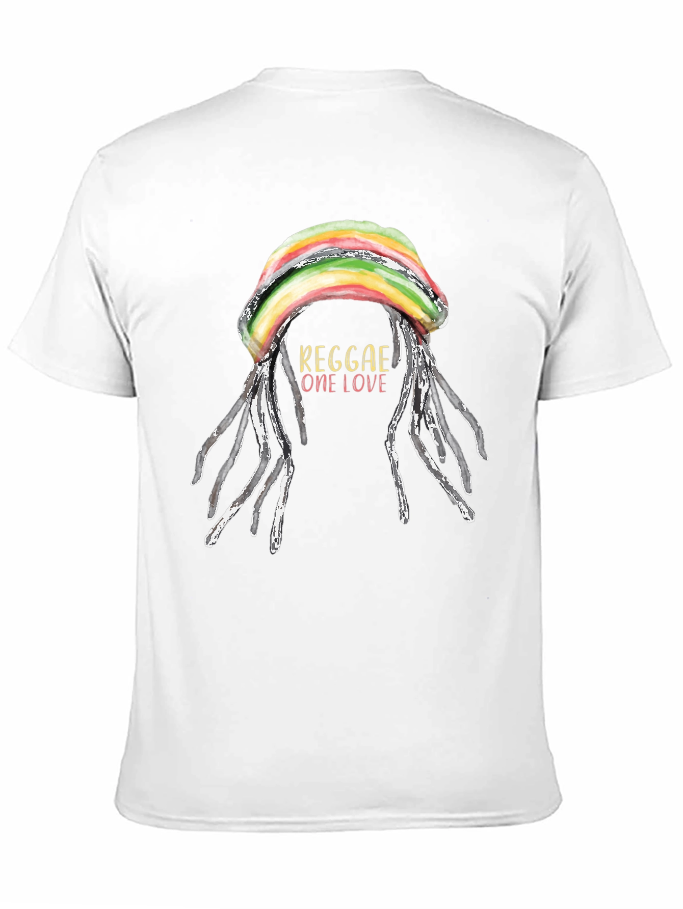 Reggae One Love T-Shirt - Rastafarian Dreadlocks Graphic Tee