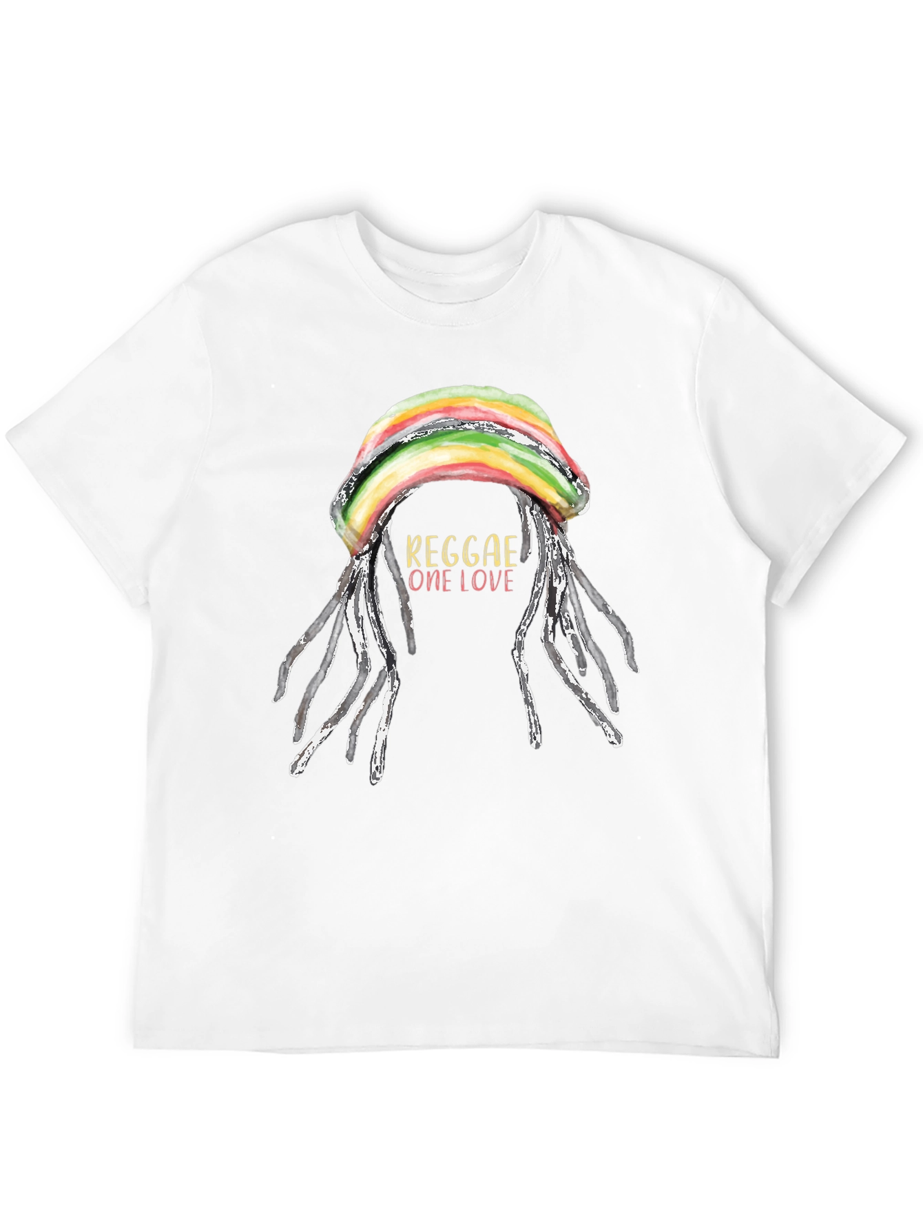 Reggae One Love T-Shirt - Rastafarian Dreadlocks Graphic Tee