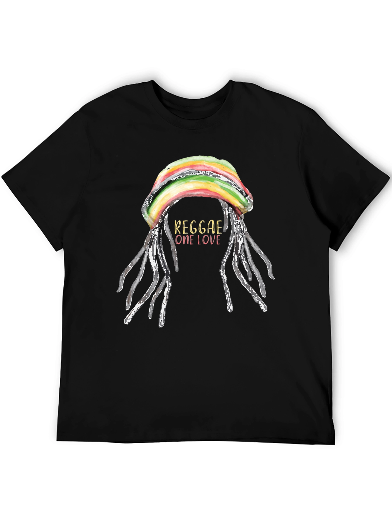 Reggae One Love T-Shirt - Rastafarian Dreadlocks Graphic Tee
