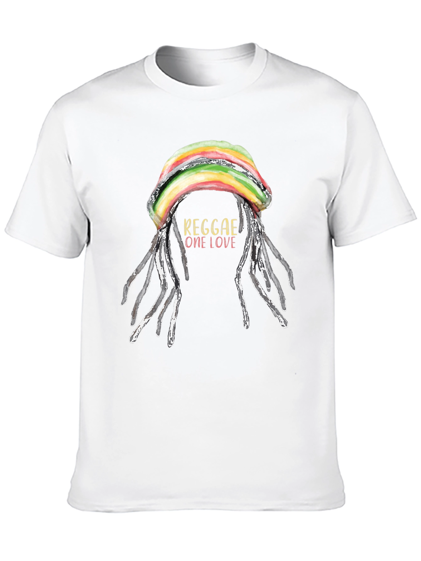 Reggae One Love T-Shirt - Rastafarian Dreadlocks Graphic Tee