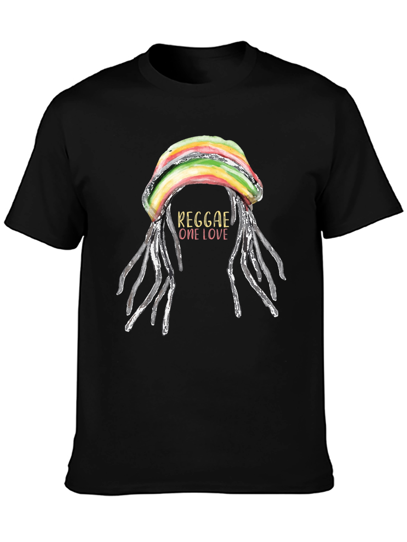 Reggae One Love T-Shirt - Rastafarian Dreadlocks Graphic Tee