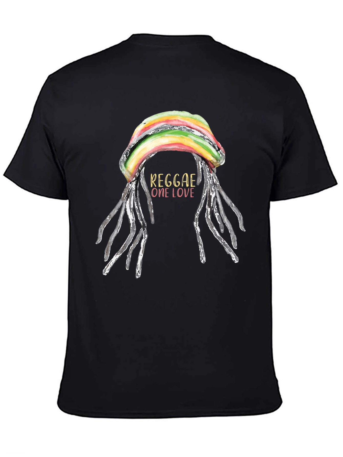 Reggae One Love T-Shirt - Rastafarian Dreadlocks Graphic Tee