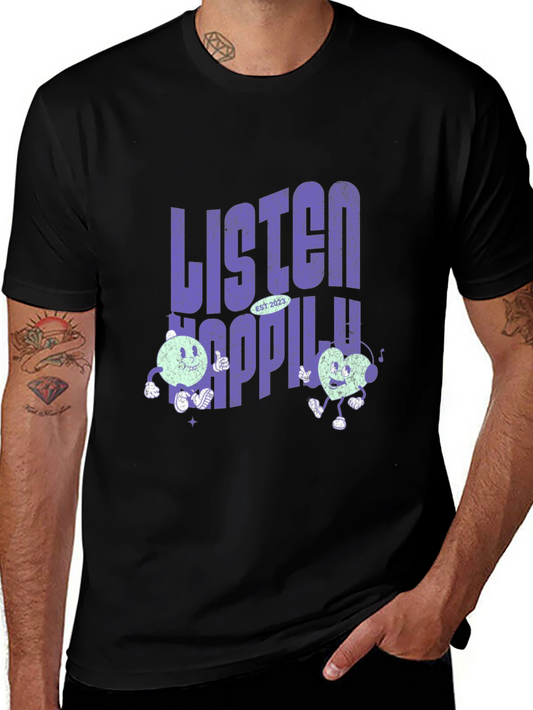 Listen Happily Graphic T-Shirt