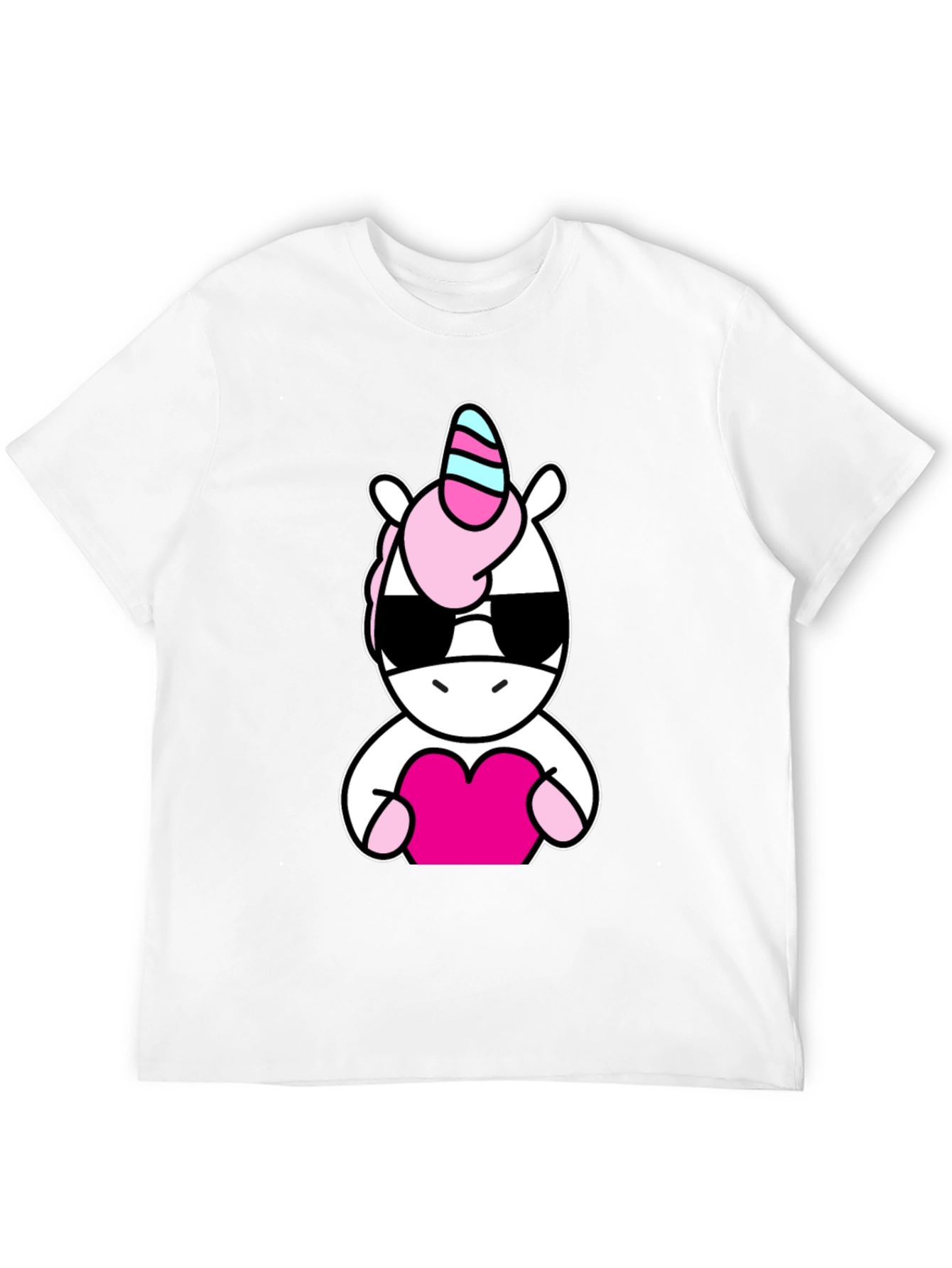 Cool Unicorn Heart Black T-Shirt