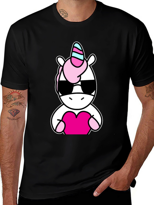 Cool Unicorn Heart Black T-Shirt