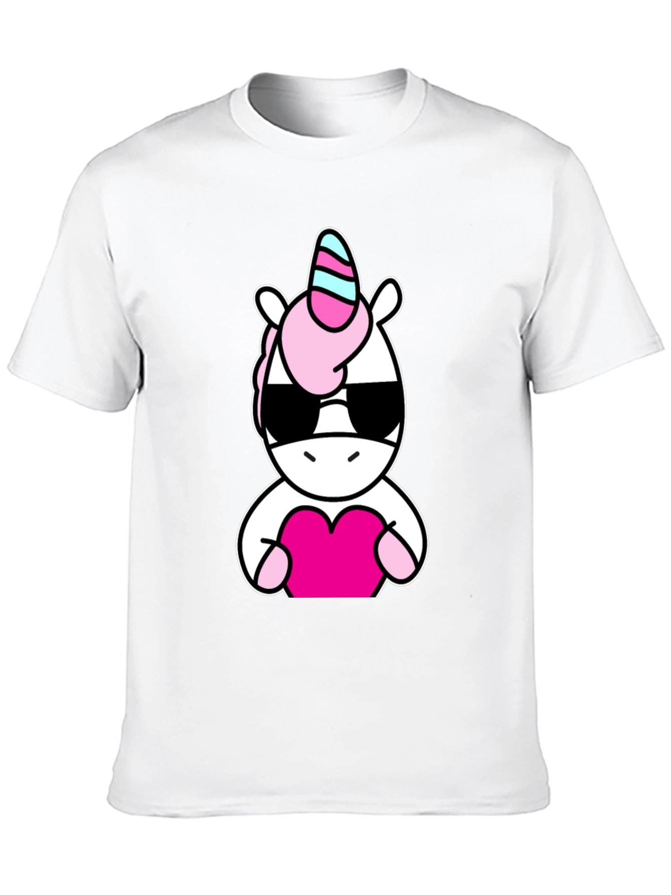 Cool Unicorn Heart Black T-Shirt