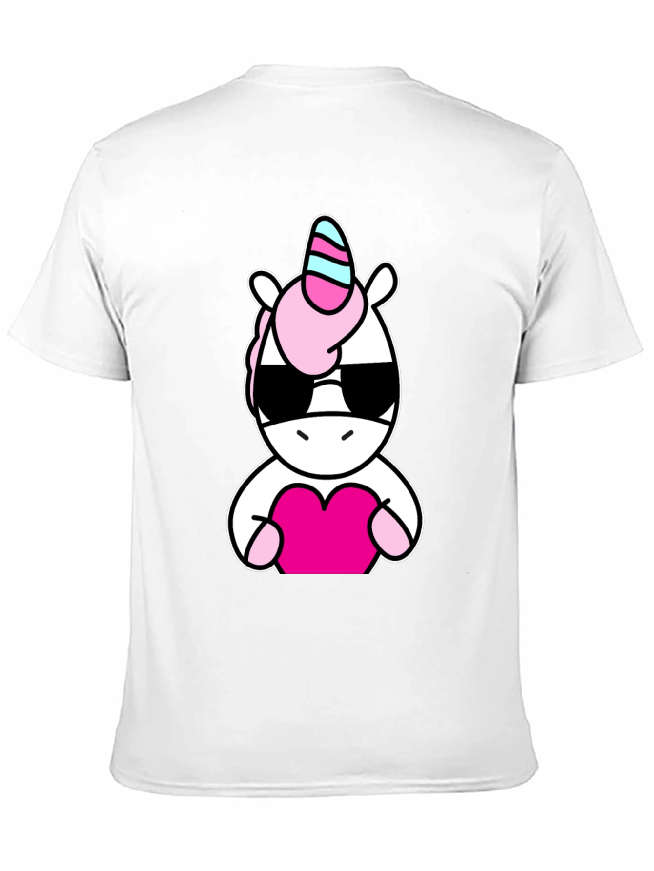 Cool Unicorn Heart Black T-Shirt