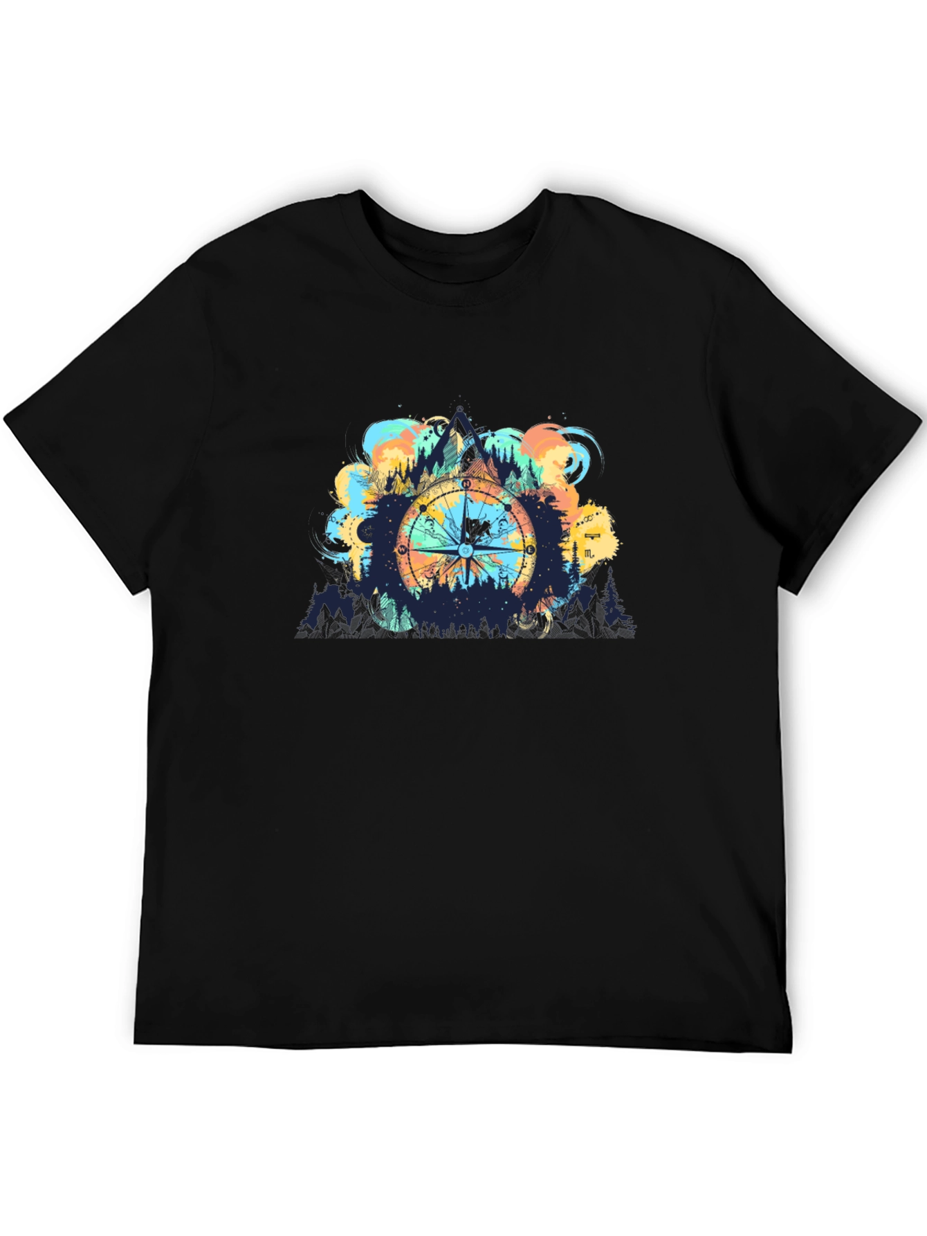 Adventure Compass Graphic Black T-Shirt