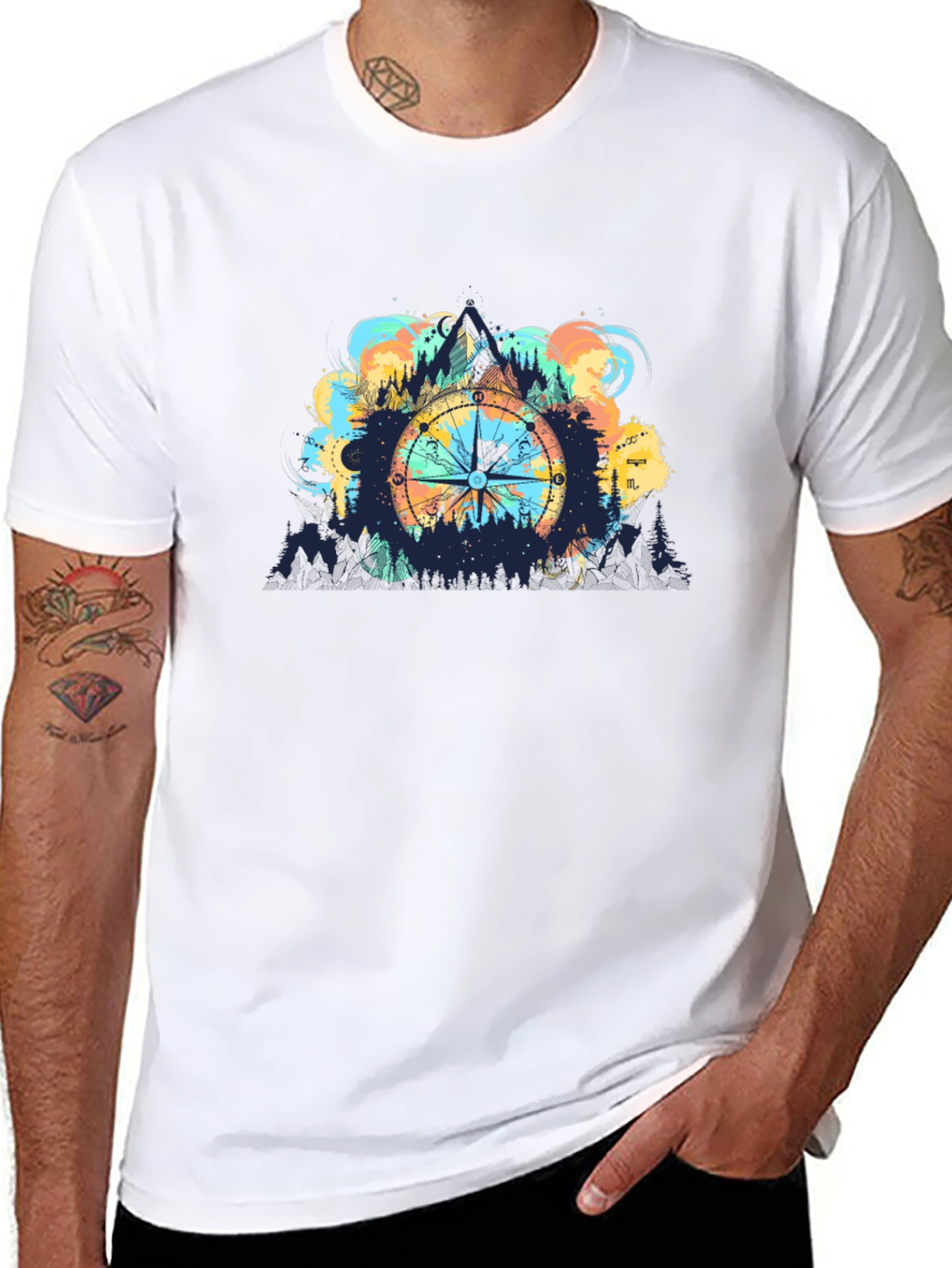 Adventure Compass Graphic Black T-Shirt