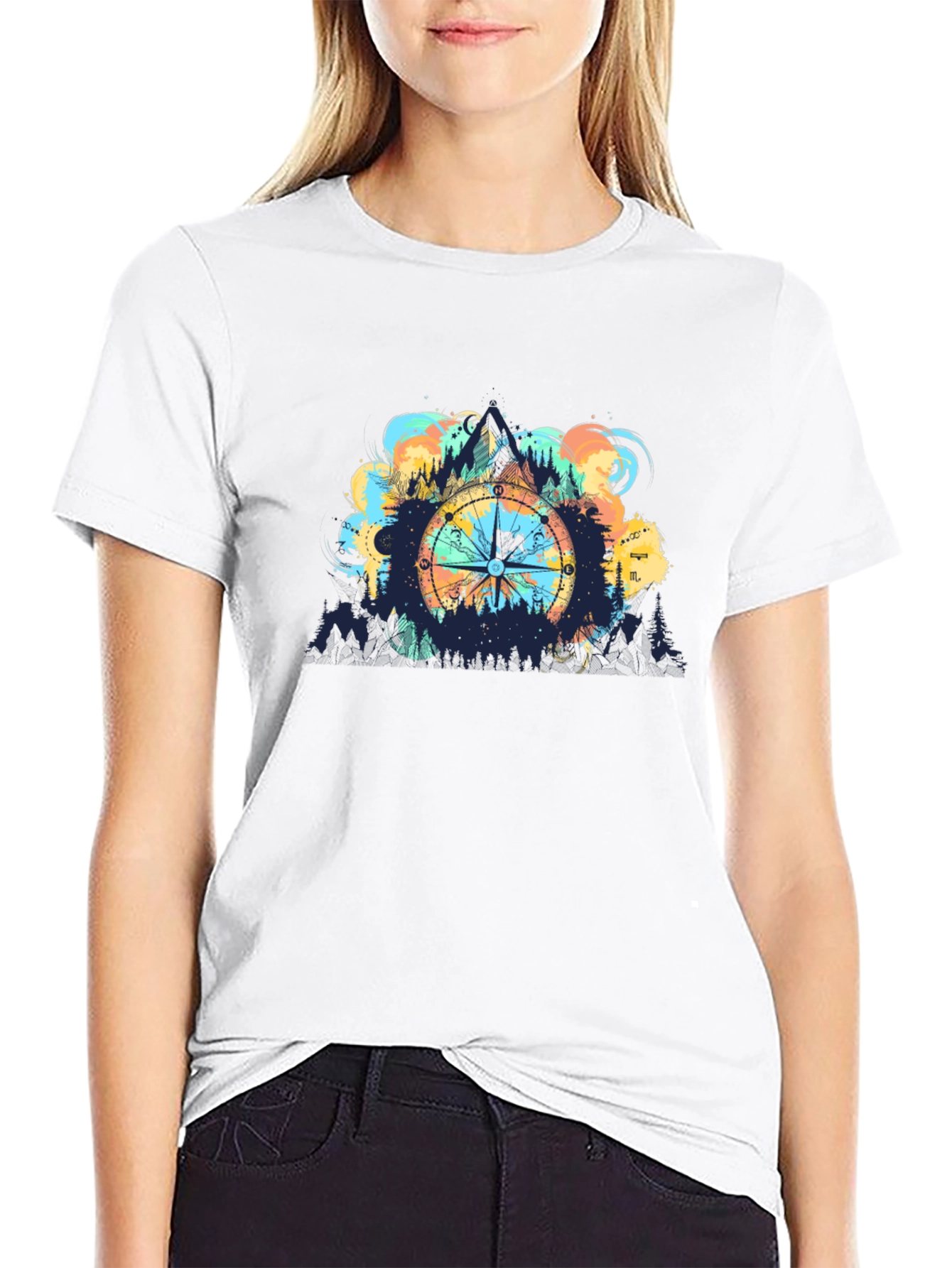 Adventure Compass Graphic Black T-Shirt