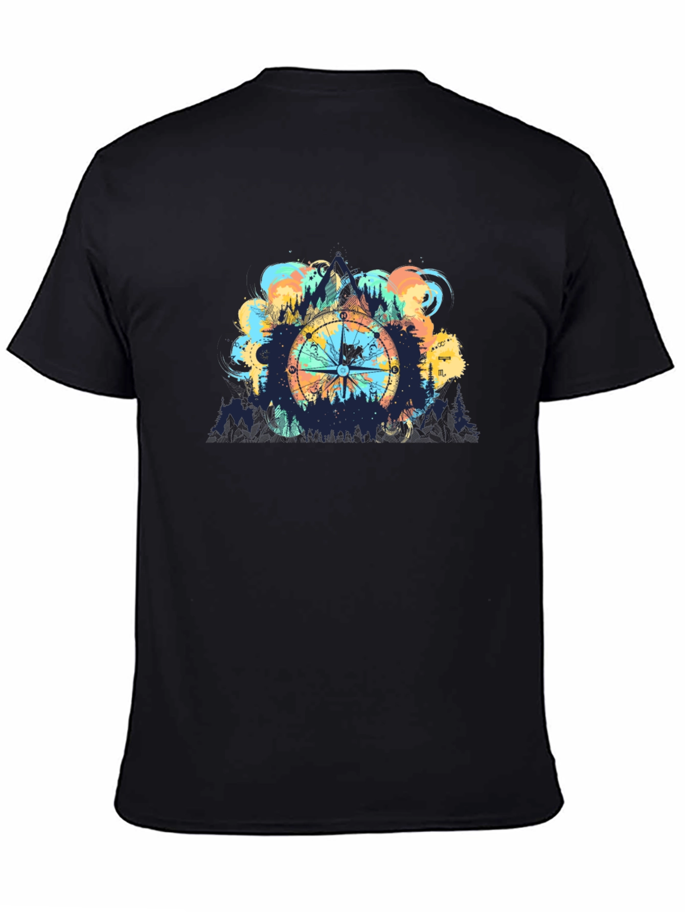 Adventure Compass Graphic Black T-Shirt