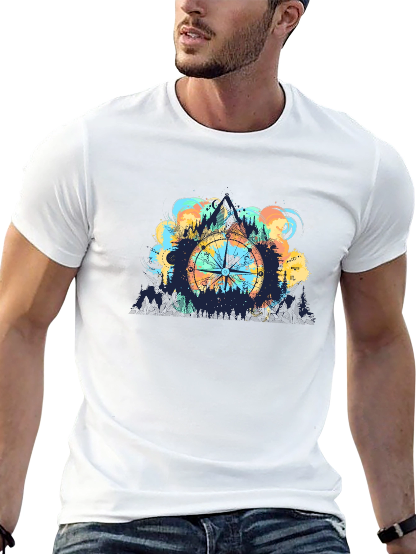 Adventure Compass Graphic Black T-Shirt
