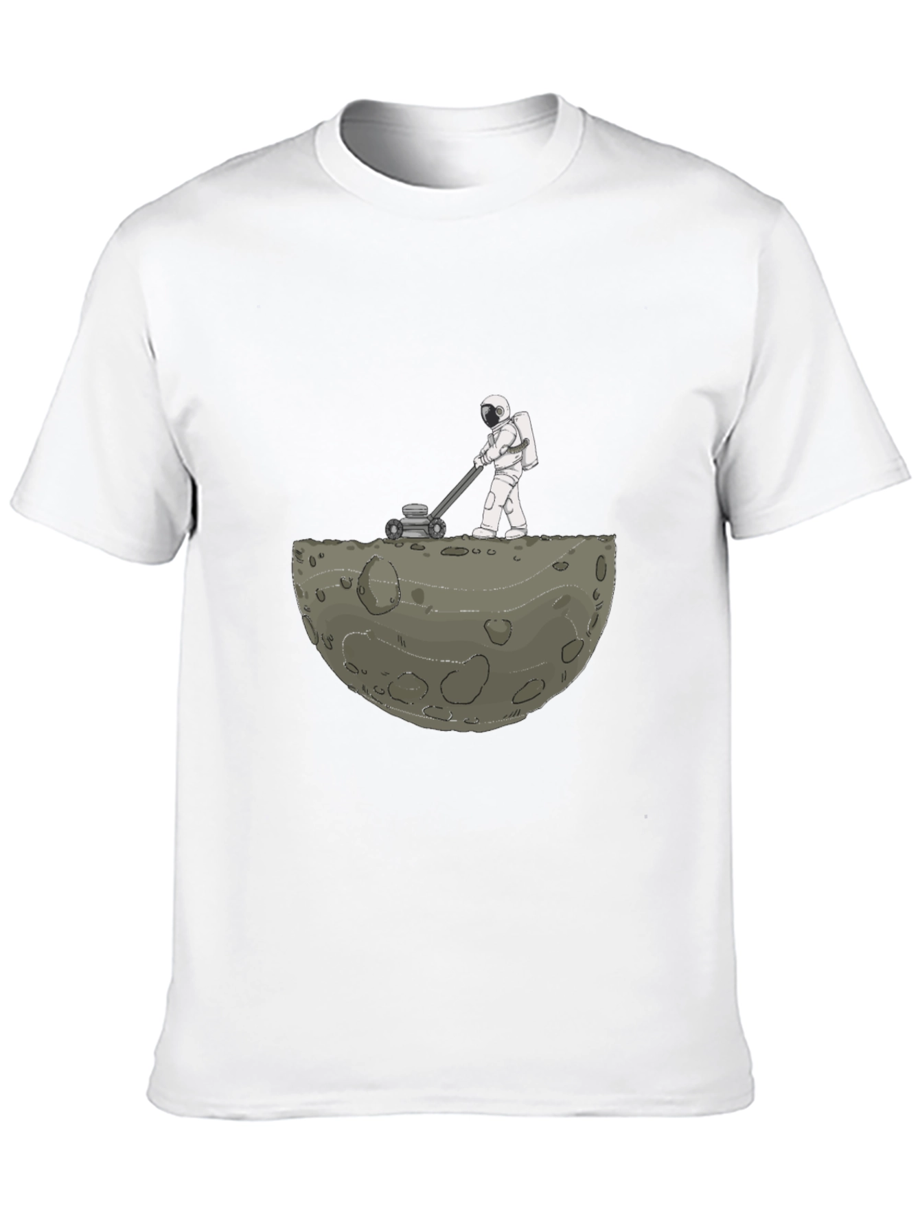 Astronaut Moon Mowing T-Shirt - Unique Graphic Tee