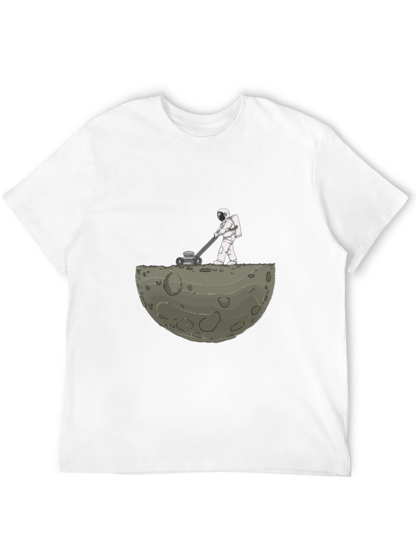 Astronaut Moon Mowing T-Shirt - Unique Graphic Tee