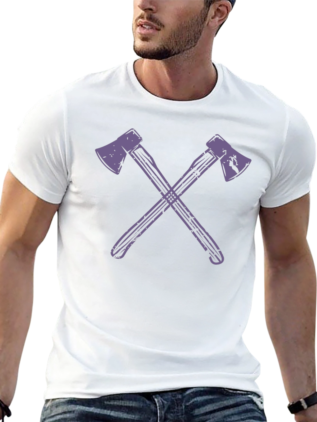 Axe Cross T-Shirt - Stylish Lumberjack Tee