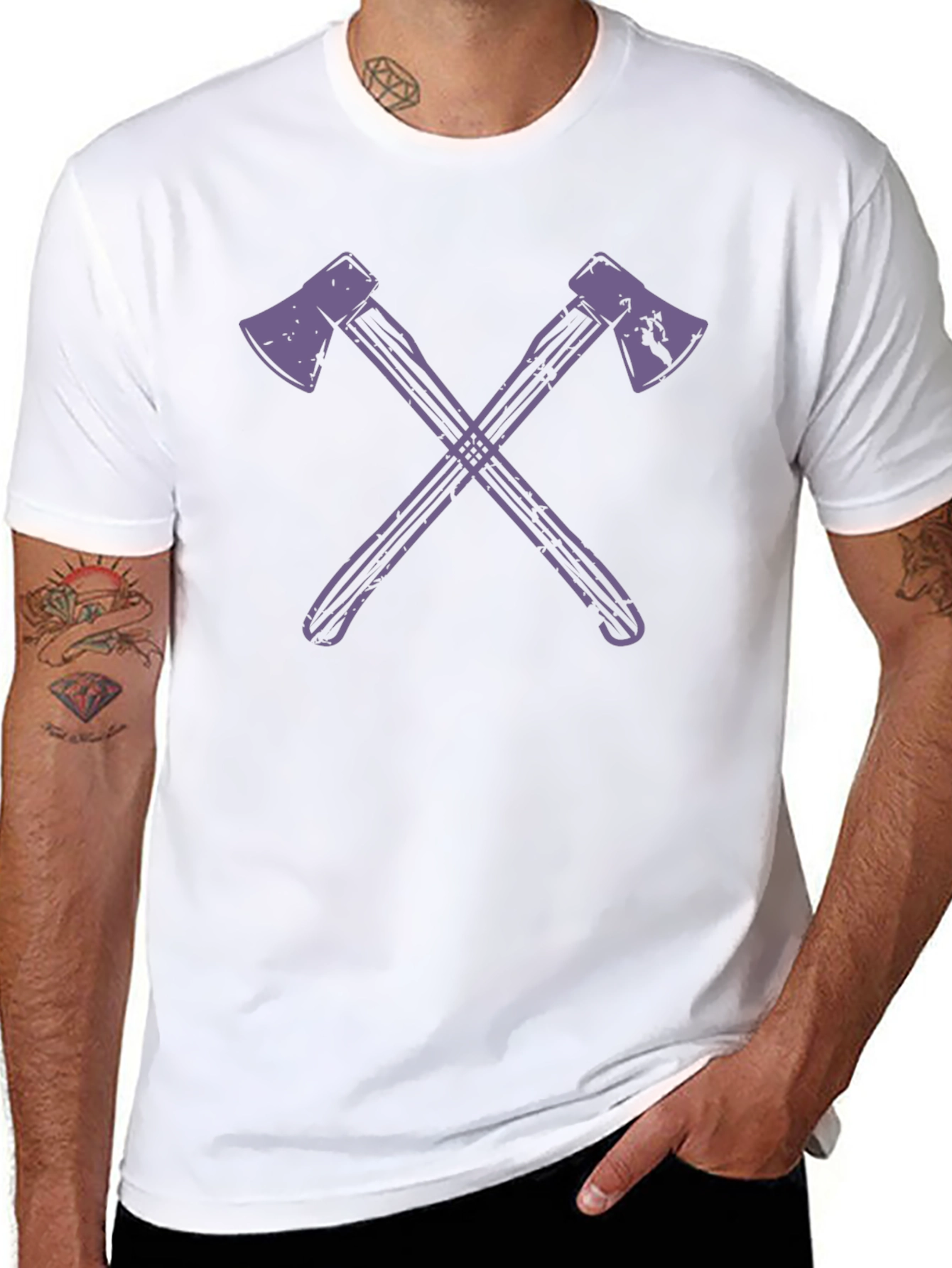 Axe Cross T-Shirt - Stylish Lumberjack Tee