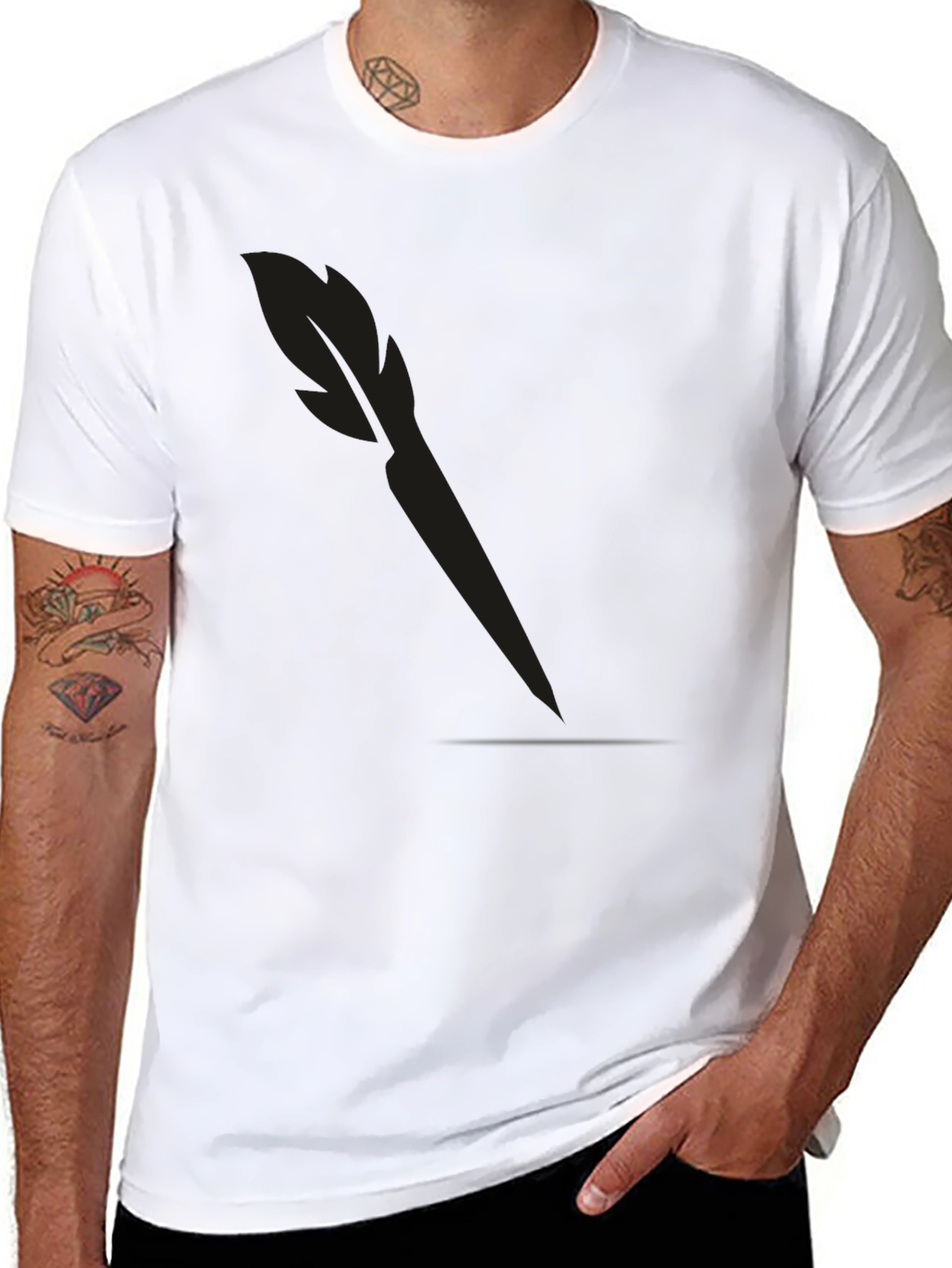 Mens Solid Black Dart T-Shirt