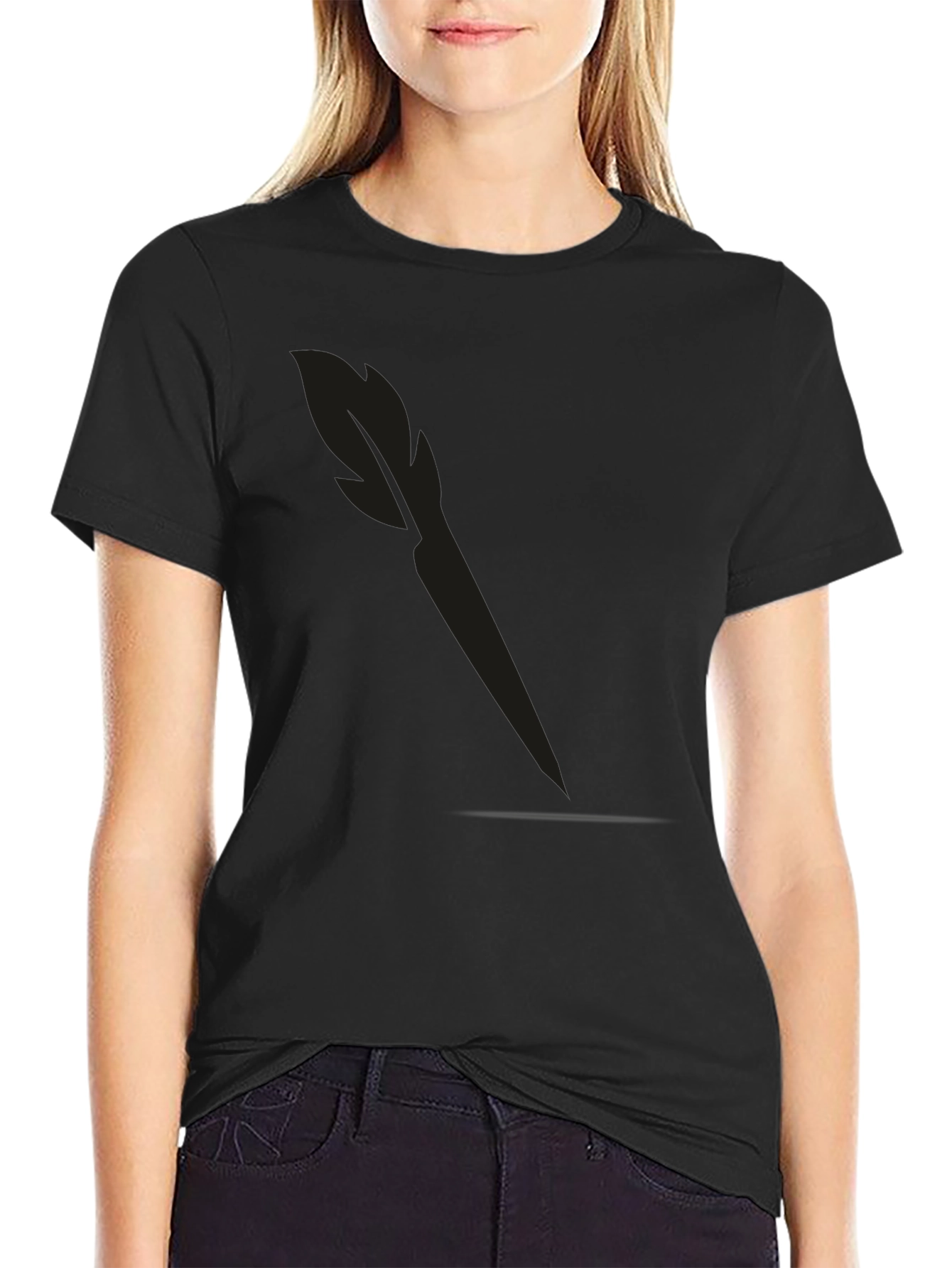 Mens Solid Black Dart T-Shirt