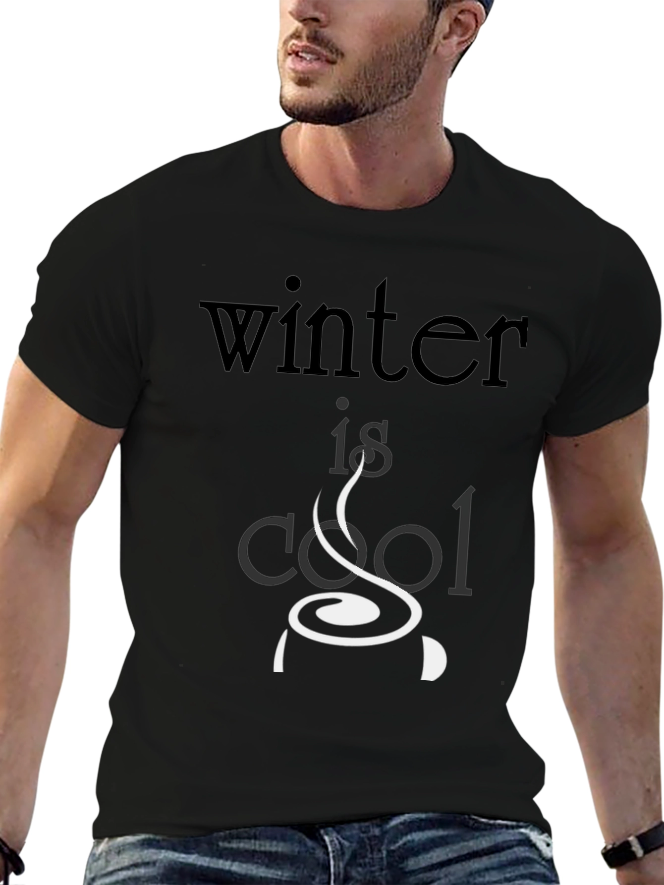 Winter Is Cool Graphic Tee - Black Cotton T-Shirt