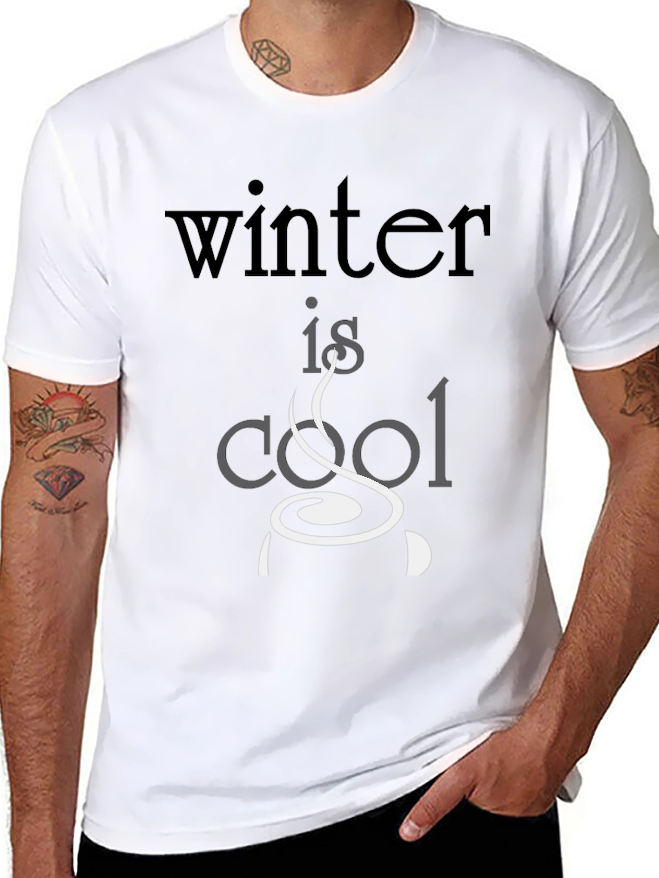 Winter Is Cool Graphic Tee - Black Cotton T-Shirt