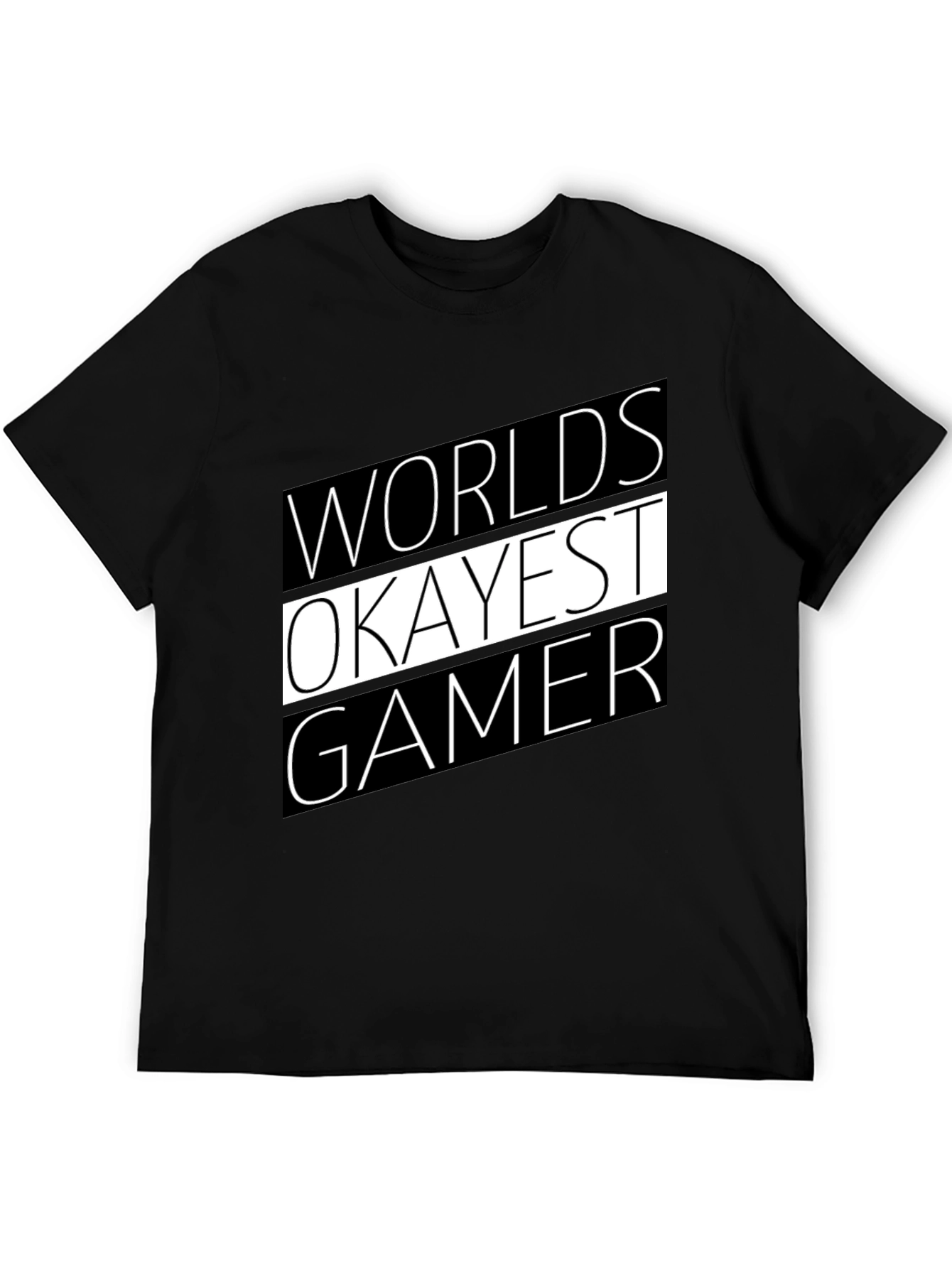 Worlds Okayest Gamer T-Shirt - Black Graphic Tee